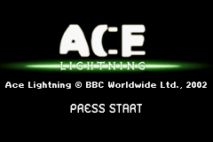 Ace Lightning title screen for GameBoy Advance